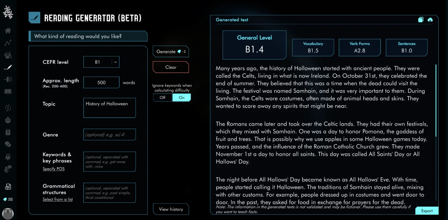 Cathoven Reading Generator